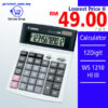 Shop Canon Calculator 12Digit WS 1210 HI III Online at prostat.com.my to Enjoy Discount Prices . Lowest Price One Stop Online Office Stationery Supplier