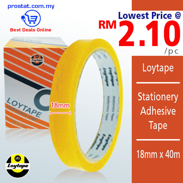 Loytape Stationery Adhesive Tape 18mm x 40m - Lowest @ RM2.10-RM2.70/Roll – Malaysia Online office supply prostat.com.my
