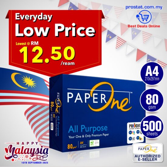 Buy PaperOne All Purpose A4 Copier Paper Online at prostat.com.my To Enjoy Promotional & Sales Price . We Are appointed Distributor for PaperOne A4 Paper