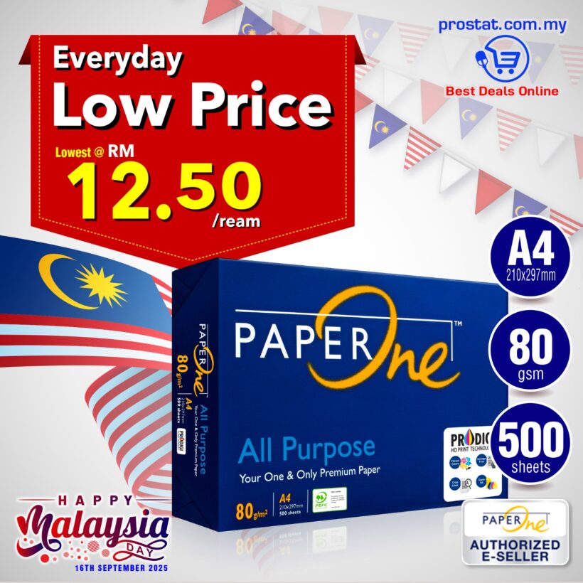 Buy PaperOne All Purpose A4 Copier Paper Online at prostat.com.my To Enjoy Promotional & Sales Price . We Are appointed Distributor for PaperOne A4 Paper