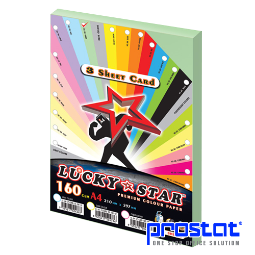Lucky Star 3 Sheet Color Card 160gsm-A3/A4 (130) Green