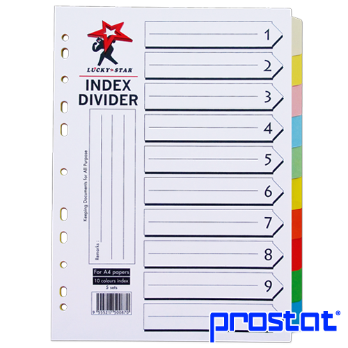 Lowest Price One Stop Online Office Stationery Supplier. Shop Lucky Star Star Index Divider 1-10 Online at prostat.com.my to Enjoy Discount Prices & Super Deals