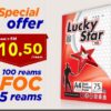 Lucky Star Red A4 Plain White Copier Paper 75gsm (500 Sheets) – Premium Office Printing Paper Malaysia