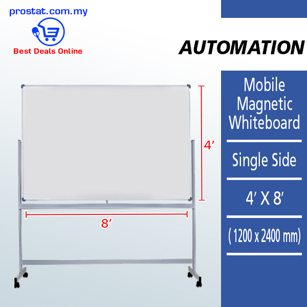 Mobile Magnetic Whiteboard - Single Side With Stand 4' X 8' (1200 x 2400 mm) – Malaysia Online office supply prostat.com.my