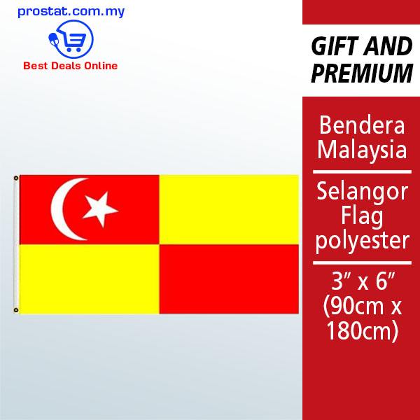 Bendera Malaysia - Selangor Flag polyester - 3' x 6' (90cm x 180cm) – Malaysia Online office supply prostat.com.my