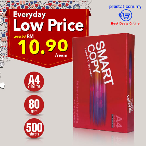 Shop A4 Copier Paper Smart Copy 80gsmOnline at prostat.com.my to Enjoy Discount Prices & Promotional Sales. Lowest Price Office Supply Online