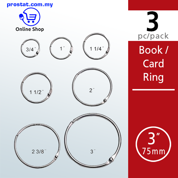 Book / Card Ring 75mm ( 3") [3Pc/Pack]