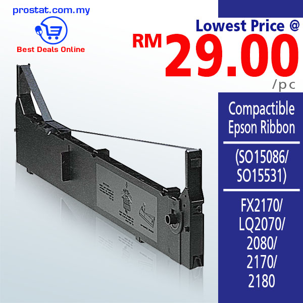 Compactible Epson Ribbon (SO15086/SO15531) For FX2170/LQ2070/2080/2170/2180 – Malaysia Online office supply prostat.com.my