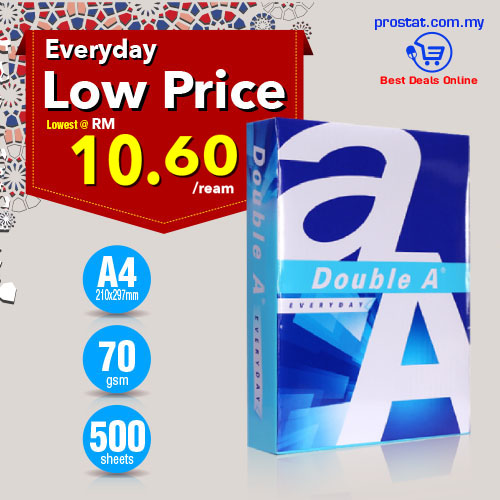 Double A A4 Copier Paper 70gsm 500Sheet / Kertas A4 - Lowest @ RM 10.60-RM11.50/Ream – Malaysia Online office supply prostat.com.my