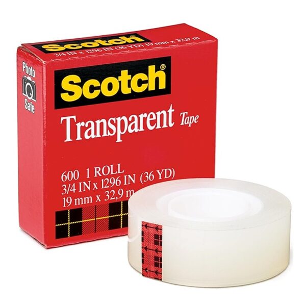 3M Scotch Premium Transparent Tape ( 600-B ) - 19mm X 32.9m