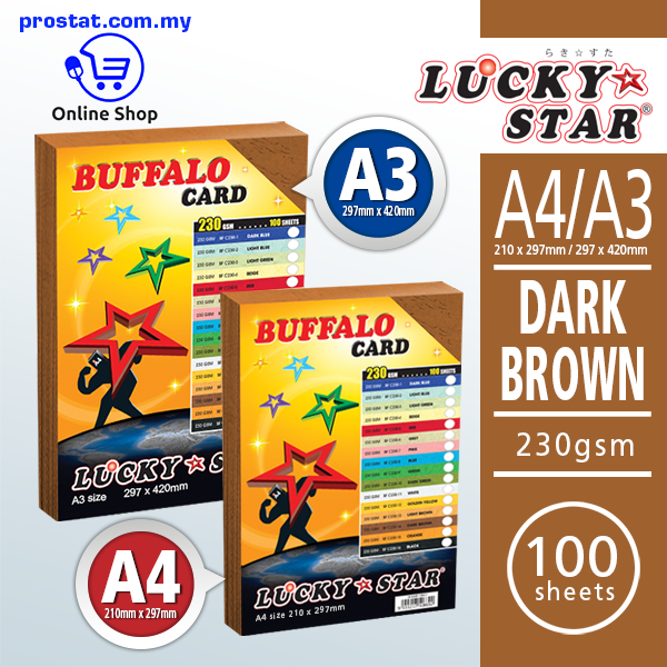 Lowest Price Office Supply Online. Shop Lucky Star Buffalo Fancy Card - Dark Brown Online at prostat.com.my to Enjoy Discount Prices