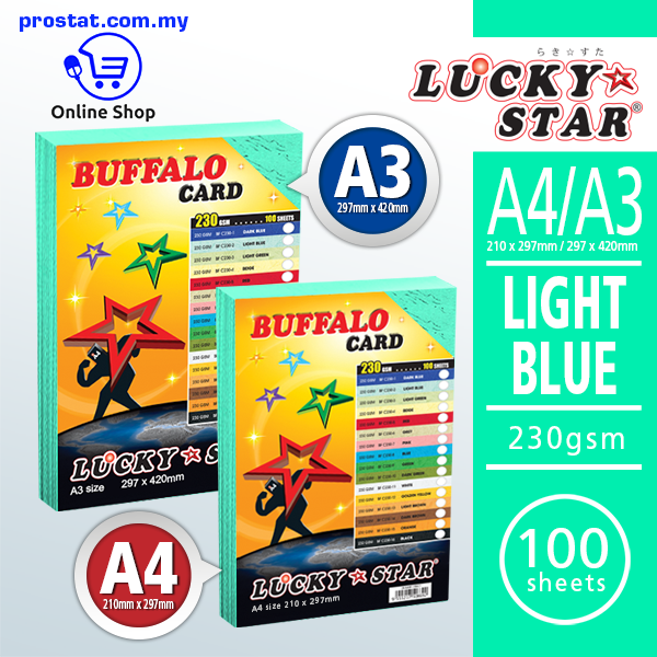 Lowest Price Office Supply Online. Shop Lucky Star Buffalo Fancy Card - Light Blue Online at prostat.com.my to Enjoy Discount Price.