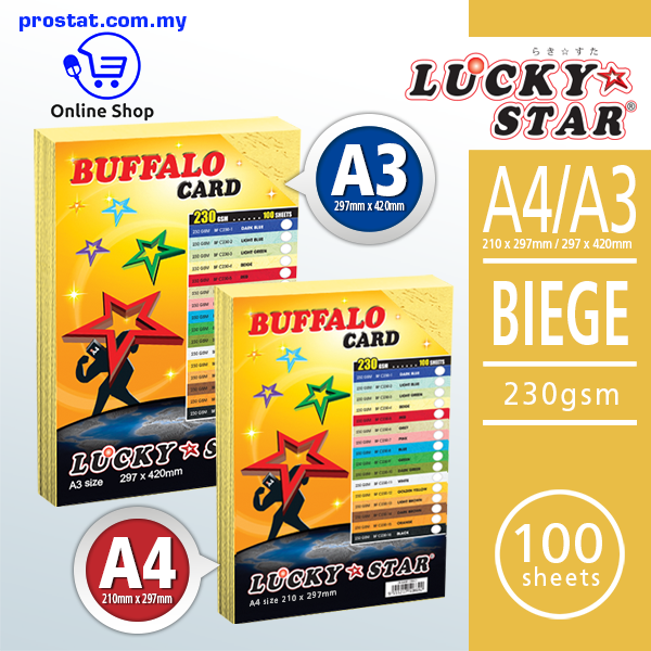 Lowest Price Office Supply Online. Shop Lucky Star Buffalo Fancy Card - Biege Online at prostat.com.my to Enjoy Discount Prices & Super Deals.