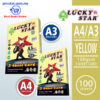 Lucky Star A3/A4 3 Sheet Color Card 160gsm-(160) Yellow – Malaysia Online office supply prostat.com.my