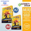 Lucky Star A3/A4 3 Sheet Color Card 160gsm-(200) Gold – Malaysia Online office supply prostat.com.my