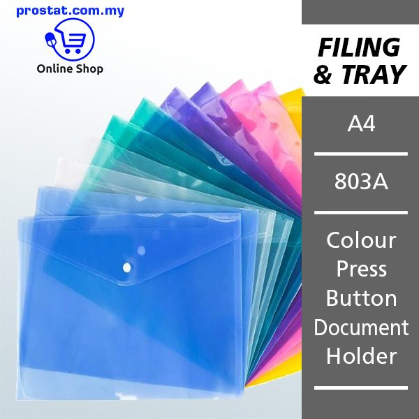 A4 803A Colour Press Button File Document Holder
