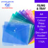 A4 Colour Press Button File Document Holder 116A - Malaysia File Folder Supplier
