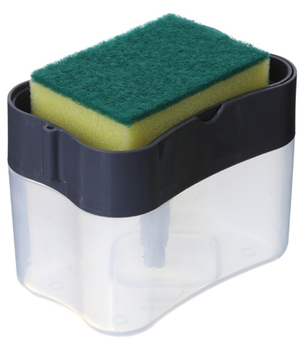 Soap Dishwash Dispenser with Sponge / Sponge Holder 2 in1 Soap Pump / Dispenser for Kitchen OP