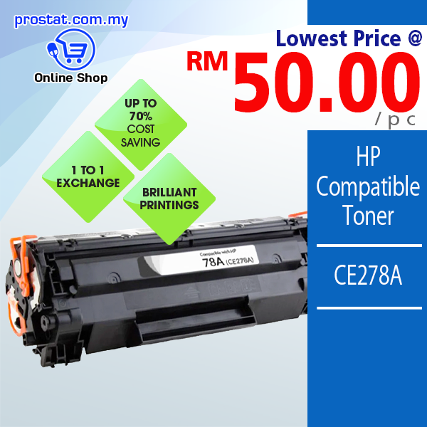 HP Compatible Toner CE278A - Lowest @ RM50.00-RM70.00/Pc