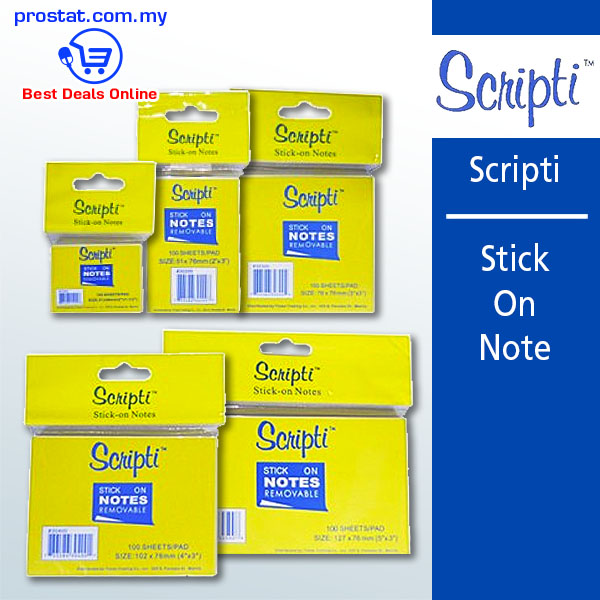 Scripti Stick On Note – Malaysia Online office supply prostat.com.my