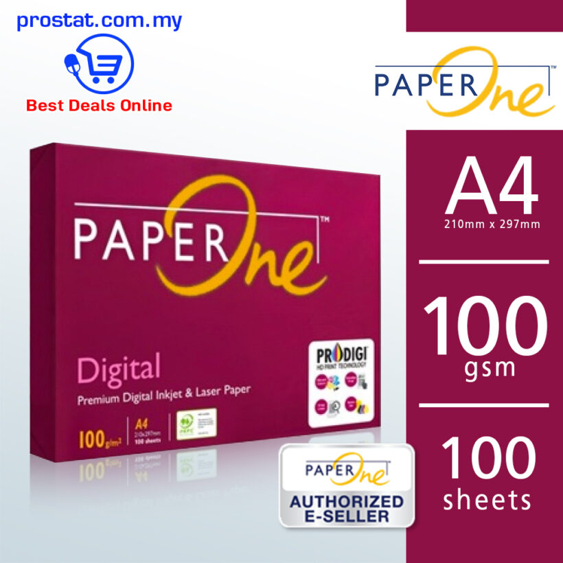 PaperOne A4 Digital Paper 100gsm - 100 Sheets / Kertas A4 – Malaysia Online office supply prostat.com.my