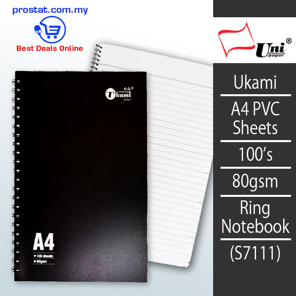 Unipaper Ukami A4 PVC Sheets 100's 80gsm Ring Notebook - (S7111) – Malaysia Online office supply prostat.com.my