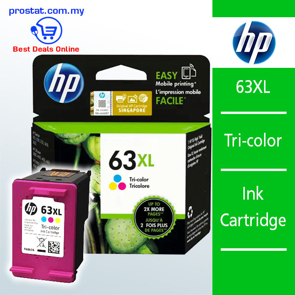HP 63XL Tri-color Ink Cartridge (F6U63AA)