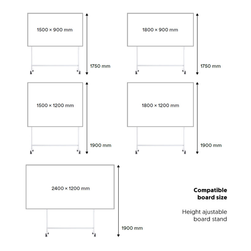 Mobile Double Sided Magnetic Whiteboard 4' x 8' C/W Stand (1200 x 2400 mm) - Image 3