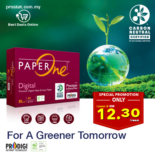 PaperOne A4 Digital Copier Paper 80gsm Carbon Neutral Certified - Malaysia A4 paper supplier