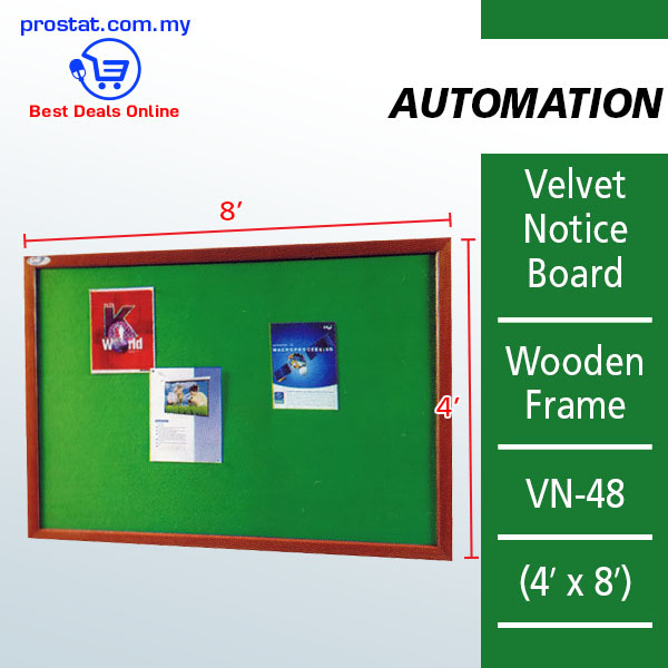Velvet Notice Board Wooden Frame VN-48 (4' x 8')