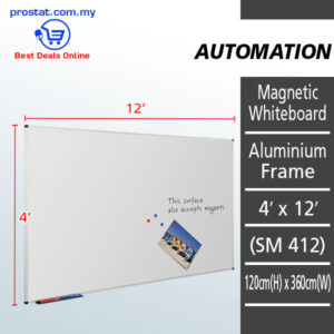 Magnetic_Whiteboard_Aluminium_Frame_4′_x_12′_(SM412)_–_120cm(H)_X_360cm(W)-AUTOMATION