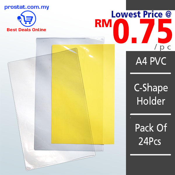 A4 PVC C-Shape Holder Pack Of 24Pcs - Lowest @ RM0.75/Pc-RM1.00/Pc