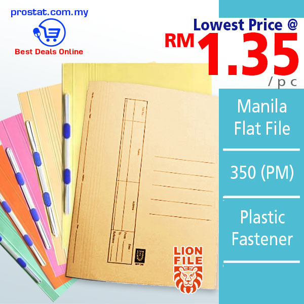 Lion Manila Flat File 350 (PM) Plastic Fastener - Lowest @ RM1.35-RM1.80/Pc