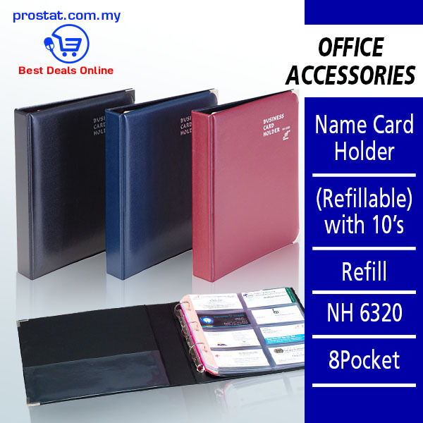 Name Card Holder (Refillable) with 10's Refill NH 6320-8Pocket
