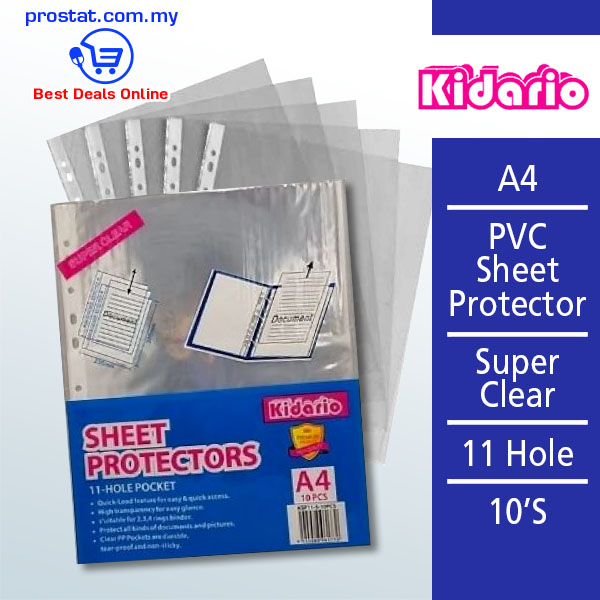 Kidario A4 PVC Sheet Protector 10'S – Malaysia Online office supply prostat.com.my
