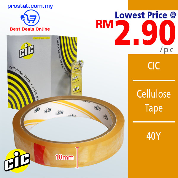 Buy CIC Cellulose Tape online at www.prostat.com.my To Enjoy Best Promotion Sales Price. Full Range Self Adhesive Tape